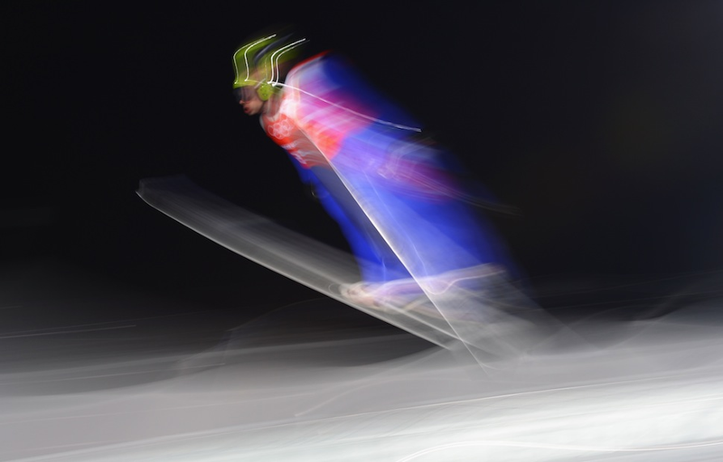 Illustration for article titled Olympic Ski Jumping Makes For Some Cool And Trippy Photos